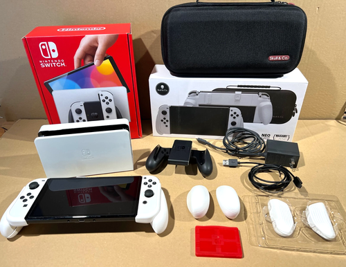 Nintendo Switch OLED 64GB Model with Skull and Co NEO-grips & Carrying Case