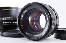 Contax Carl Zeiss Planar T* 50mm F1.4 AEJ Prime MF C/Y From Japan [Exc3 w/Hood]