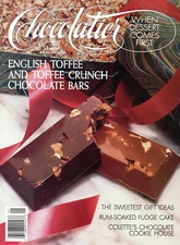 CHOCOLATIER Magazine January 1989 English Toffee Crunch Chocolate Bars FudgeCake