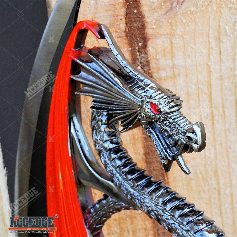 DAGA Twin Dragon Exhibición Coleccionables Hoja Sin Afilar con Soporte de Madera Foto 3 de 3