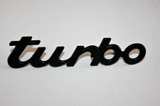F&Uuml;R PORSCHE 911 930 TURBO METALL SCHRIFTZUG SCHWARZ + MUTTERN EMBLEM NEU
