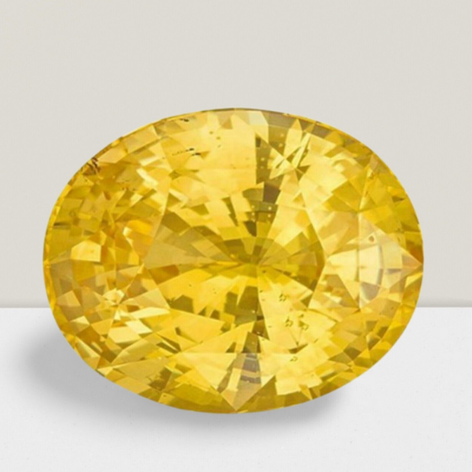 Yellow Sapphire Oval Cut Gemstone 2 Cts - 9x7 mm VVS Loose Gem