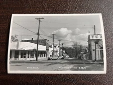 RPPC Etna California Street Scene Texaco Station 1940s Siskiyou County