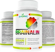 Vitaminas para El Cerebro Y Memoria Brainalin Suplemento 100% Natural - Puridian