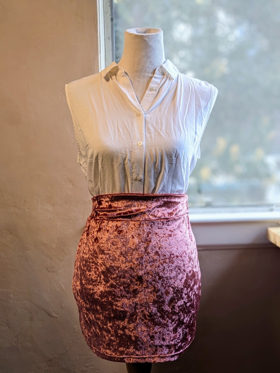 rose gold millennial pink crushed velvet knit pull on vintage