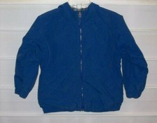 Lands End Kids Royal Blue Lightweight Long Sleeve Hooded Jacket Sz 7/8 EC 