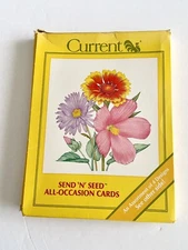1986 Vintage Current Send N Seed Card Set With Flower Seeds