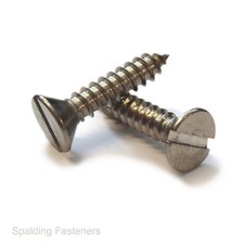 No8 No10 No12 Stainless Countersunk Slotted Self Tapping Screws Choose Your Size