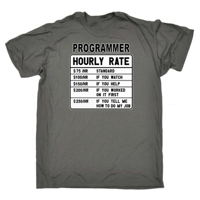Programmierer Stundensatz - Herren lustig Neuheit T-Shirt T-Shirt T-Shirt T-Shirts