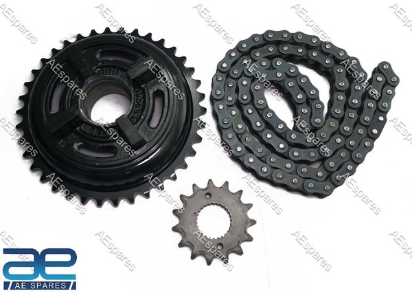 FüR Royal Enfield 350 Thunderbird Twinspark Vorne Hinter Kettenrad Kette Set S2U-image