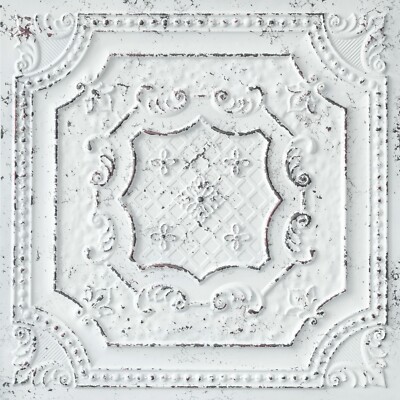 Faux Tin Painting Ceiling Tiles 3D Embossed Panels PVC for Cafe PL04 DCWB 10Pcs
