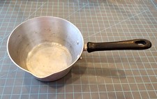 Vtg Toy Child  s Aluminum Sauce Pot w/ Spout Cookware - Black Handle - ITALY - SS