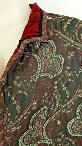 Koos Of Course Reversible Jacket Womens M Burgundy Paisley Quilted Coat Velvet - Picture 7 of 12