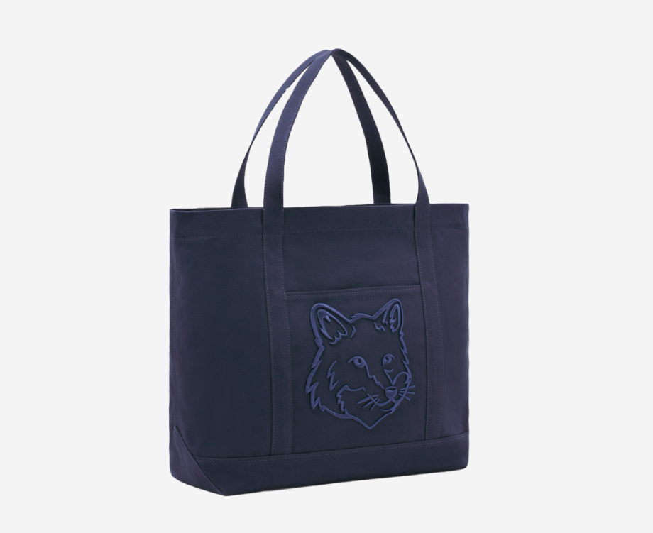 MAISON KITSUNÉ Paris 🦊 FOX HEAD LARGE TOTE MSRP$245 in Ink Blue