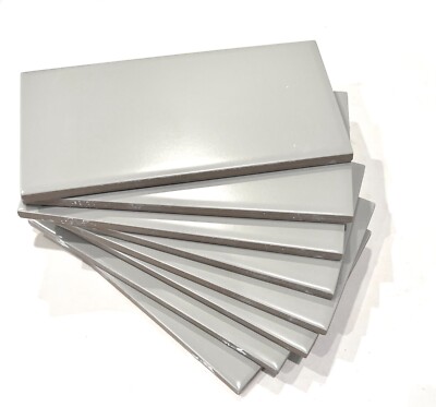3x6 Light Gray Matte Subway Ceramic Tile Wall Backsplash Bath Kitchen 1 PIECE