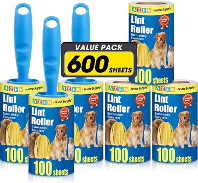 Lint Rollers for Pet Hair Extra Sticky, 600 Sheets Lint Roller with 3 Upgraded H