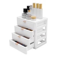 Schreibtisch Organizer Aufbewahrungsbox 4 Schubladen BüRo Kosmetik Weiß