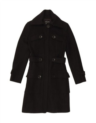 PATRIZIA PEPE Womens Firenze Overcoat IT 40 Small Black Wool NW08