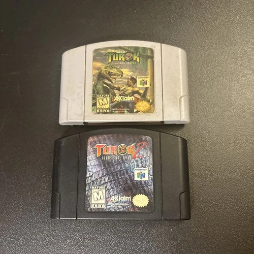 Turok Dinosaur Hunter AND Turok 2 Seeds of Evil Nintendo 64 N64 (2 games!)