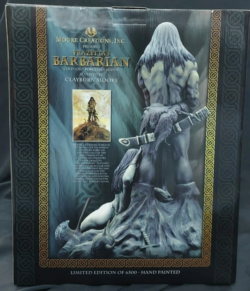 Estatua de porcelana fundida en frío Frazetta's Barbarian Moore Creations nueva en caja Foto 2 de 4