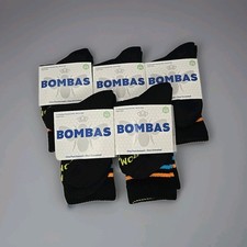 Bombas Youth Kids Better Black Crew Calf Socks Lot of 5 Pairs XS Shoe Size 1-4