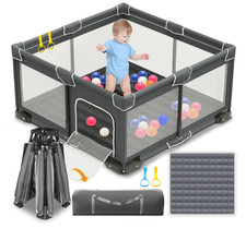 Foldable Playpen for Babies and Toddlers, 50x50 Inches Portable play pen area