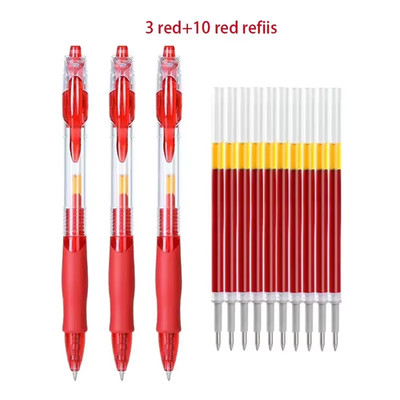 13/30 Stücke Einziehbare Gel Schreiber Set Schwarz/Rot/Blau Tinten Kugelschreibe