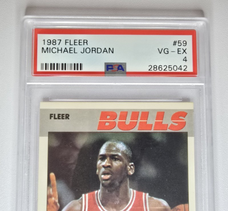 1987 Fleer #59 Michael Jordan Graded by PSA EYE APPEAL LOOKS NEAR MINT view 3