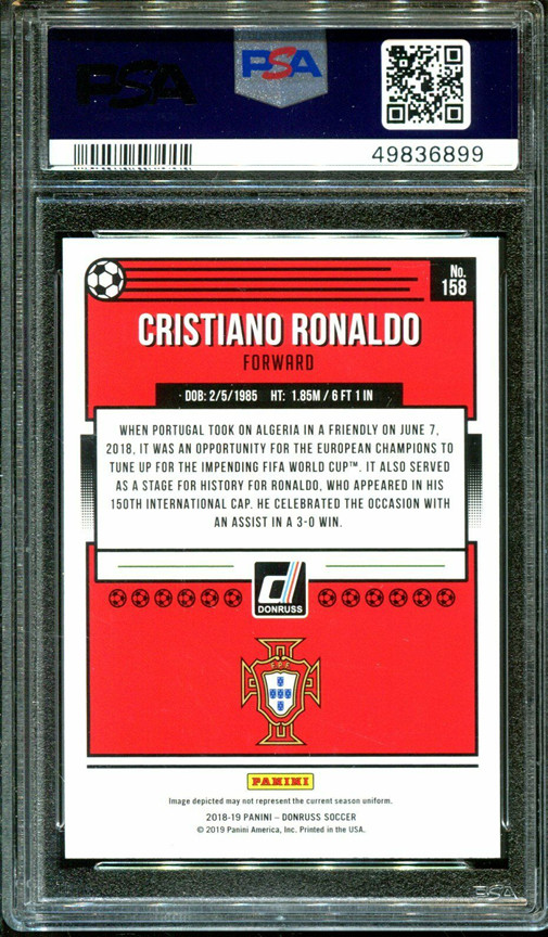 2018 Panini Donruss #158 Cristiano Ronaldo PSA 10 ⚽️💥 view 2