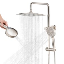 10 Inch High Pressure Rainfall Shower Head with Handheld Combo, 9 Setting Han...