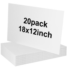 20 Pack 18'' x 12'' White Corrugated Plastic Sign Blank Board Double Sided fo...