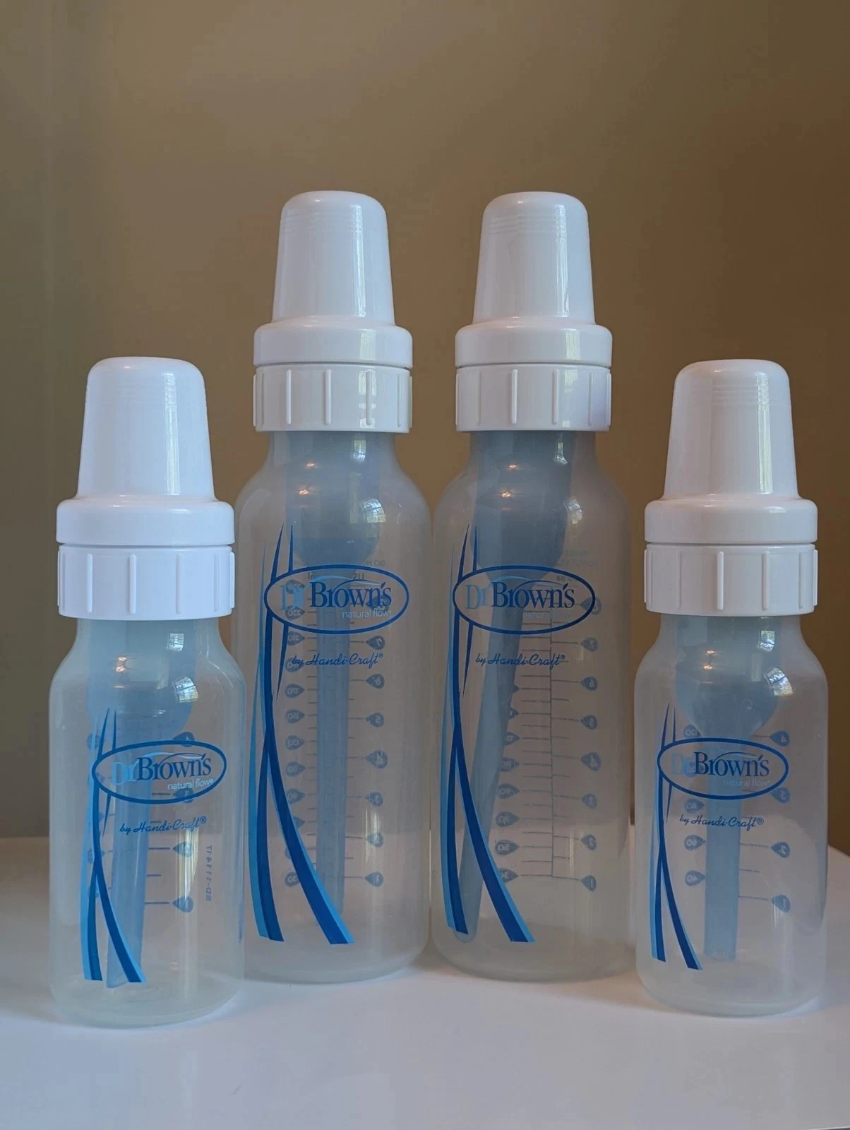 Dr. Brown’s Blue 4 Pack Baby Bottles Set – 2x 8 oz + 2x 4 oz BPA-Free