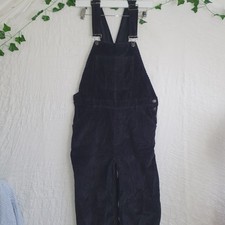 Fat Face Black Cord Cropped Dungarees Size 12.