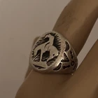 Vintage Navajo End Of Trail Sterling Silver Stamped Ring Size 7