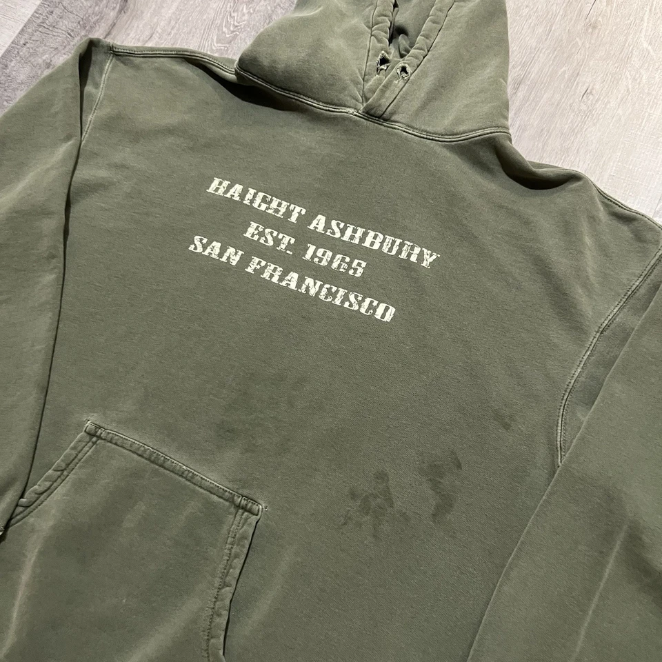 Sudadera con Capucha De Colección Haight Ashbury San Francisco Pigmento Verde Envejecido Grateful Dead Foto 4 de 4