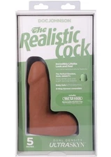 The Realistic Cock & Balls Ultraskyn Removable Vac-U-Lock Suction Cup 5 inch