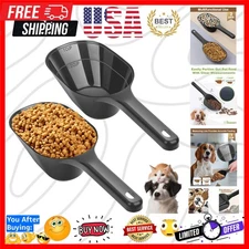 BPA-Free 1 Cup Pet Food Scoop - 2 Pack with Measuring Lines for Precision