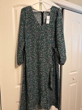NWT Black/Green/Pink Loft Dress Sz 8