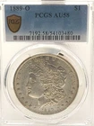 1889 O New Orleans PCGS  AU58 Morgan Silver Dollar  - Shiny/Lustrous