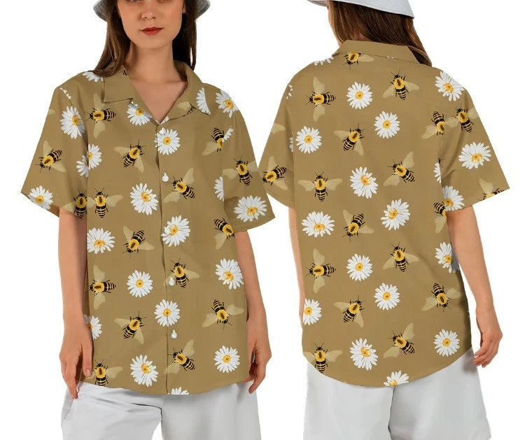 Women’s Bumble Bees Meadow Hawaiian Shirt