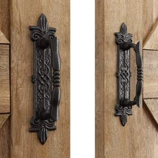 SMARTSTANDARD Heavy Duty 9 Antique Barn Door Handle Set of 2, Large Rustic
