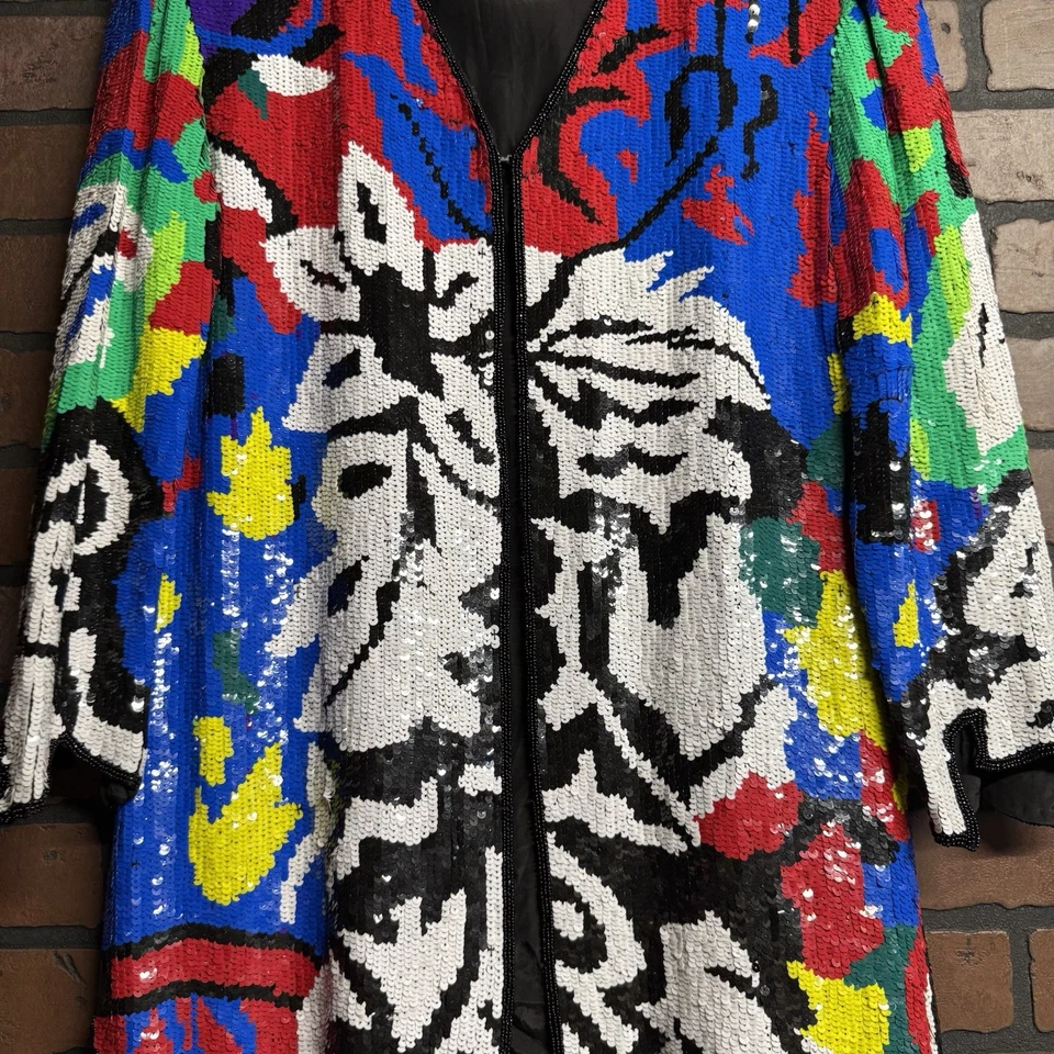 Chaqueta de lentejuelas vintage colorida brillante Foto 4 de 4