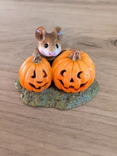 WEE FOREST FOLK HALLOWEEN PEEK A BOO PUMPKINS DONNA PETTERSEN 1992 M 183 w Box