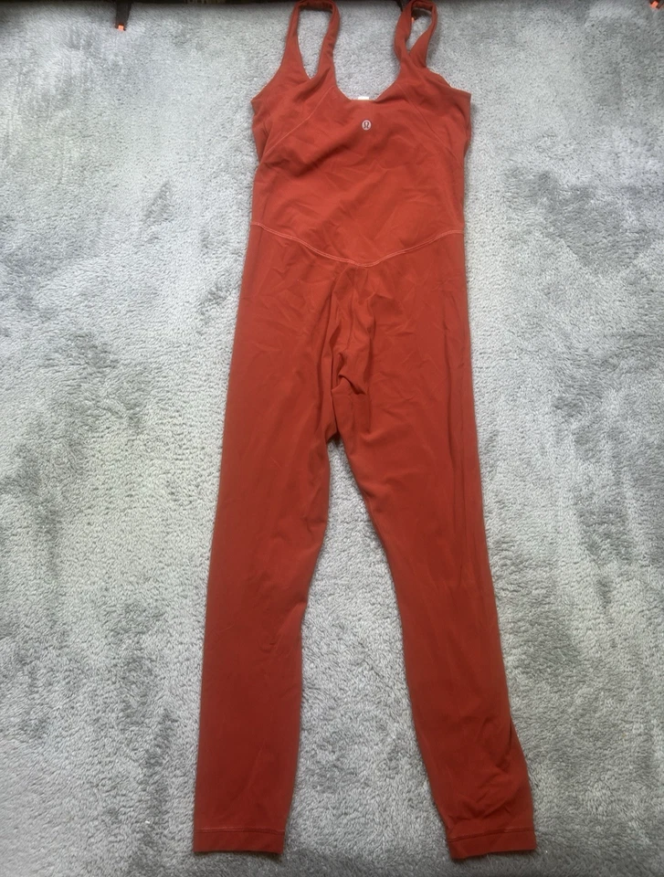 Женский боди Lululemon Align 6 кайенский красный 25 дюймов Nulu встроенный бюстгальтер спортивная одежда - Изображение 2 из 4