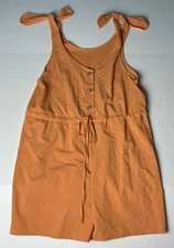 Pantalon Women’s Medium Large Shorts Romper Solid Orange New Tags Tie Shoulder