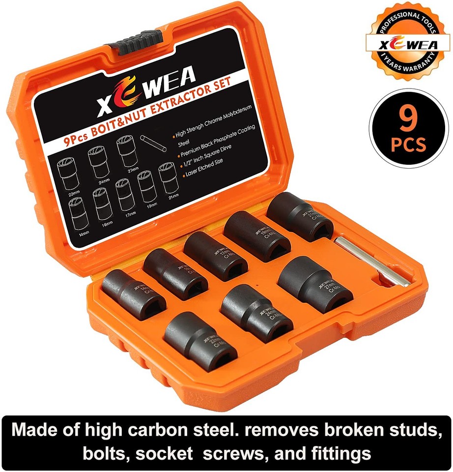 Buy XEWEA Screw&Bolt Extractor Set And Drill Bit Kit, Easy Out Broken Lug Nut Extraction Socket Set 39 Pieces