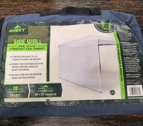 Quest 10' X 6' 5" Slant Leg Canopy Sidewall White Wind Protection