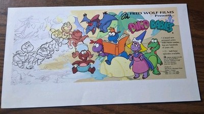 Dino Babies Fred Wolf Films Vintage Print Ad 8x3 Wall Art 1990s