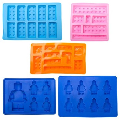 Minifigure Multi Building Blocks Ice Cube Trays & Candy Chocolate Molds for P...