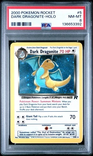 Dark Dragonite 5/82 Team Rocket Holo PSA 8